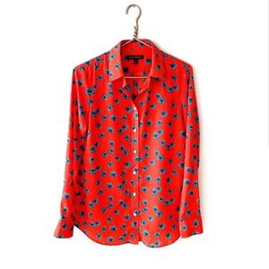 Banana Republic | Red Bold Floral Blouse Small